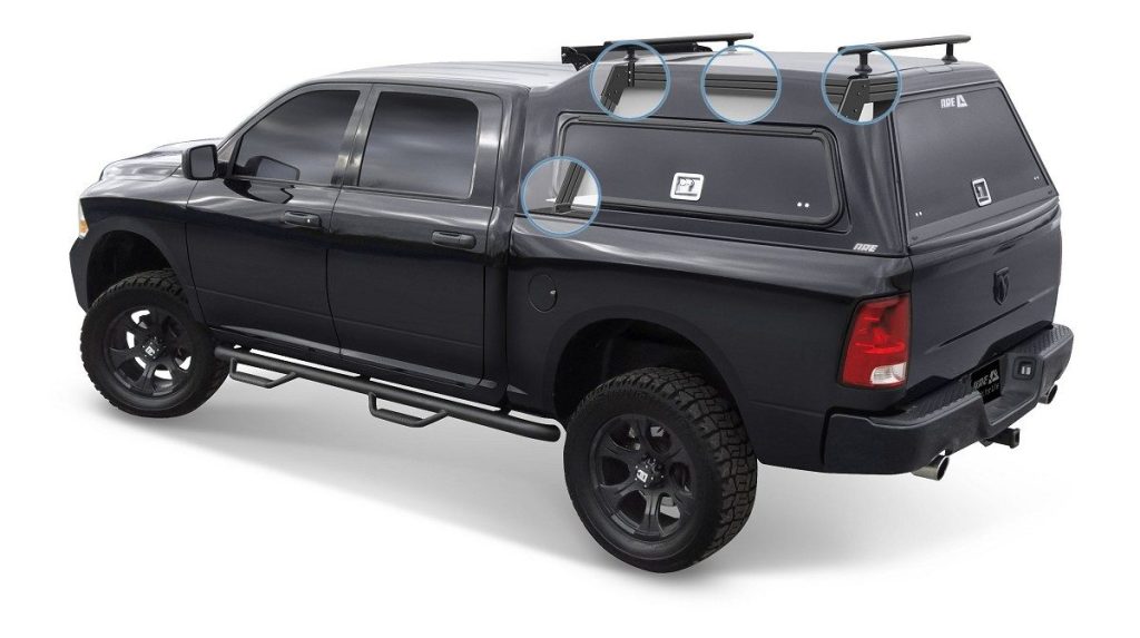 A.R.E. HD Series truck cap with roof-rack options