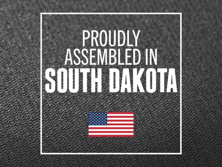 RealTruck x TruXedo proudly assembled in South Dakota badge with American flag graphic